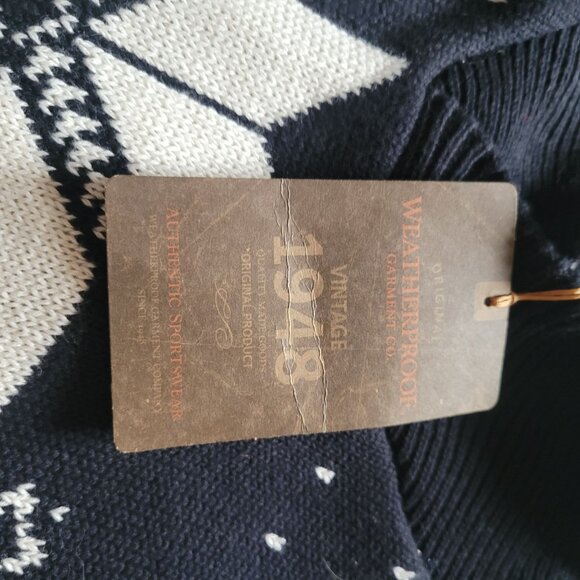 Weatherproof Vintage 1948 Mens Knit Sweater With Snowflake Design Shawl Collar & - Picture 5 of 8